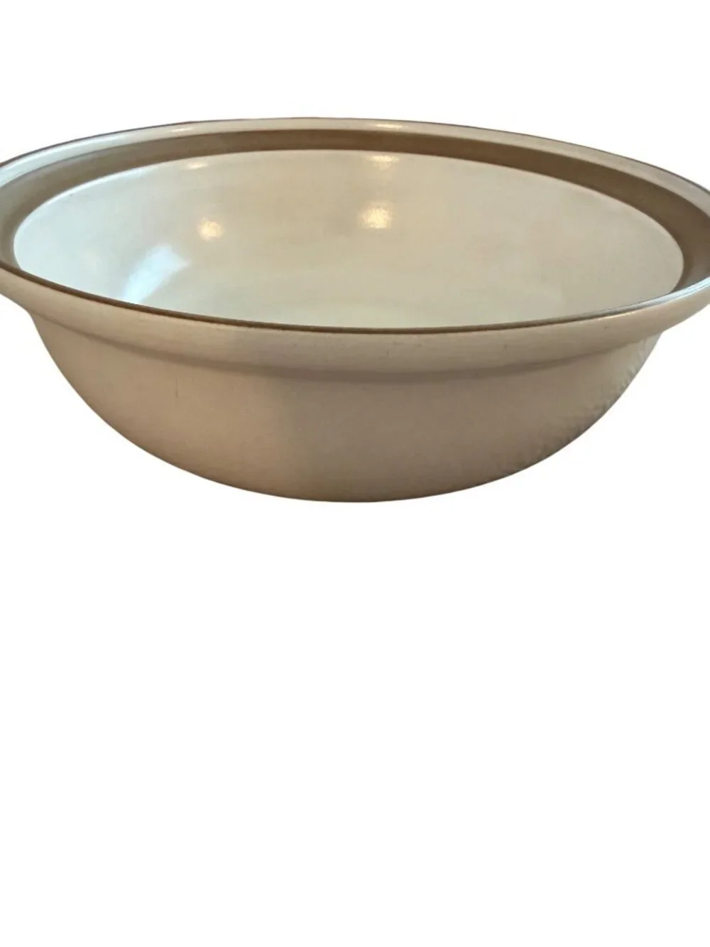 Heath Ceramics Set of 2 Serving Bowl Cream Brown Handmade Stoneware USA